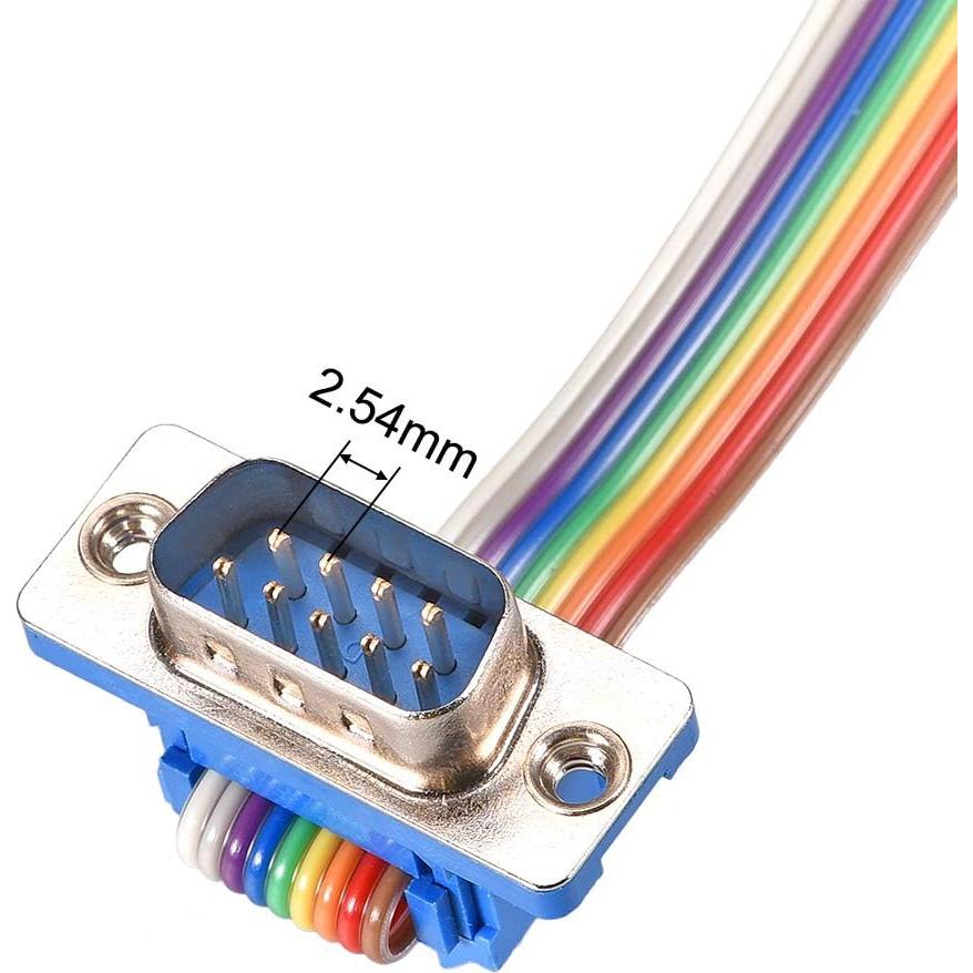 Cable de cinta plana arcoíris uxcell DB9 macho a hembra 30cm