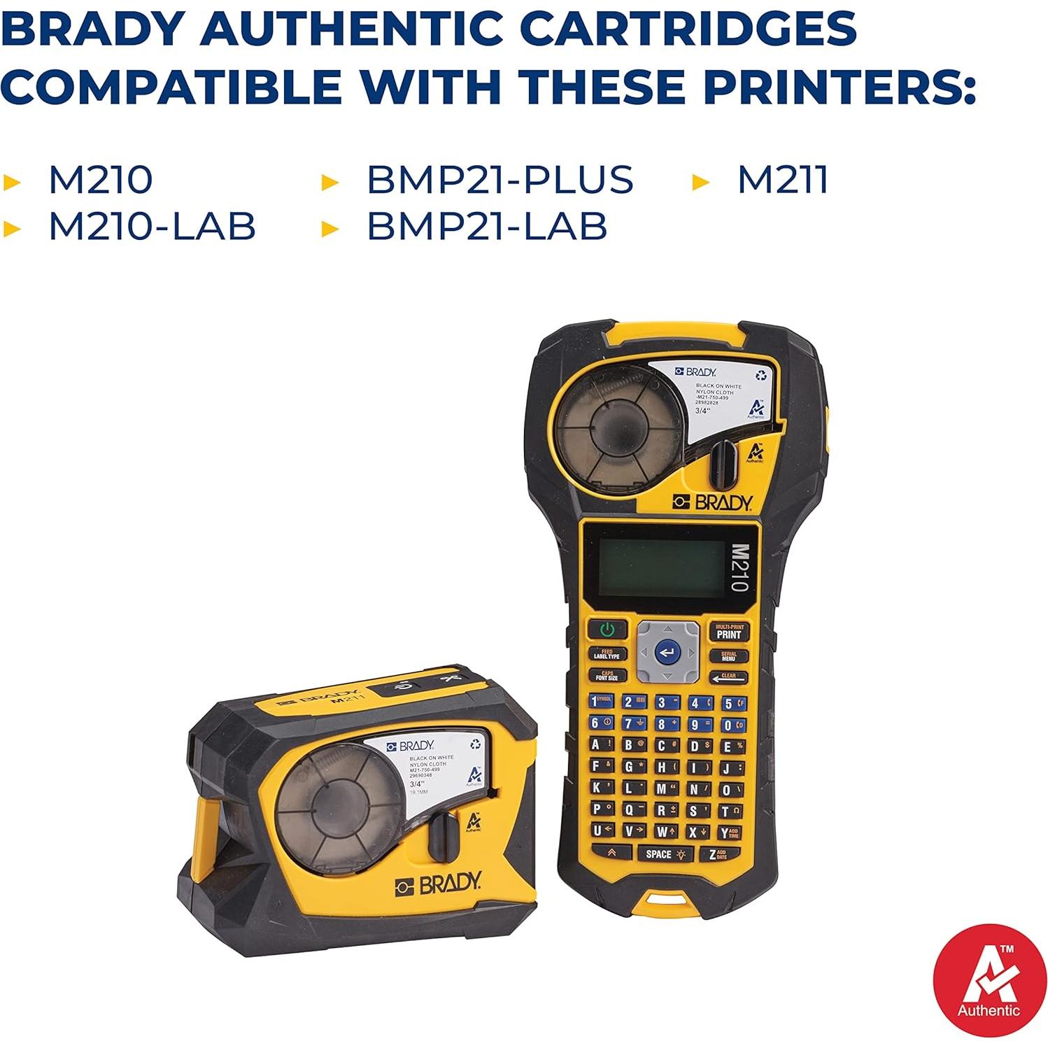 Etiqueta de Nylon Multiusos Brady M21-750-499 1.9cm Negro sobre Blanco