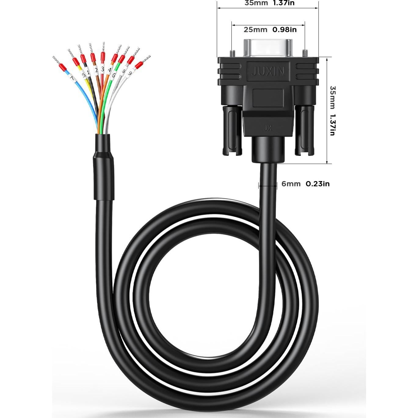 Conector DB9 hembra a cable pelado 1.5m JUXIN RS232
