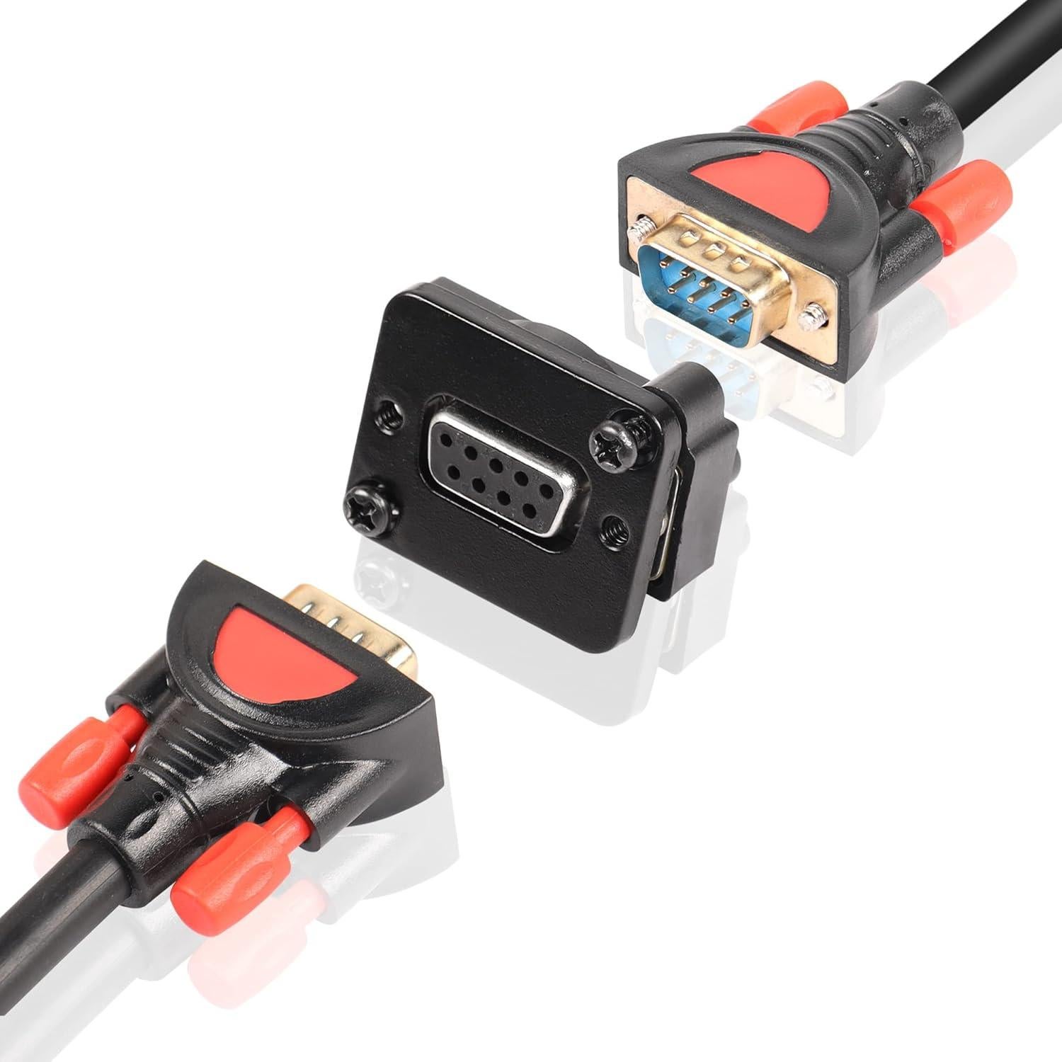 Conector DB9 hembra a hembra QIANRENON montaje en panel 9 pines