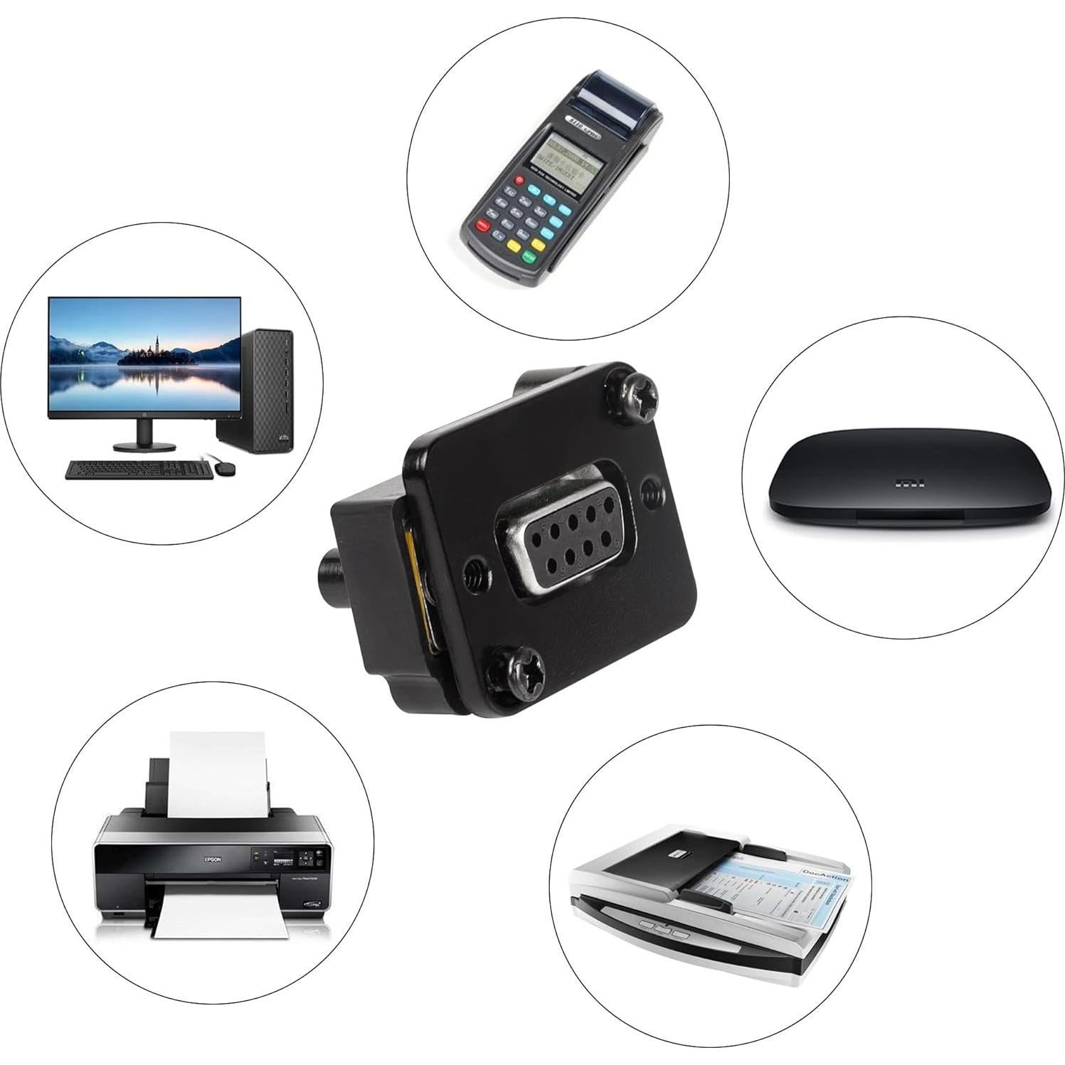 Conector DB9 hembra a hembra QIANRENON montaje en panel 9 pines