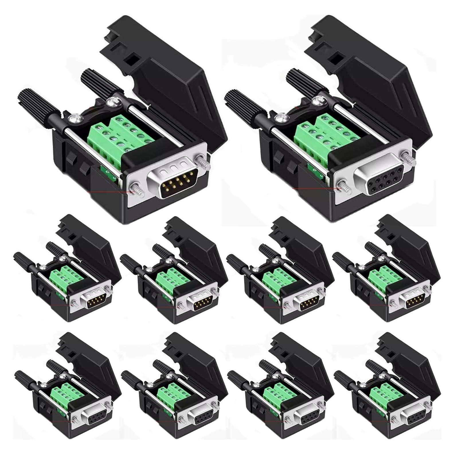 Conector DB9 Sin Soldadura 10PCS Macho y Hembra Willwewon