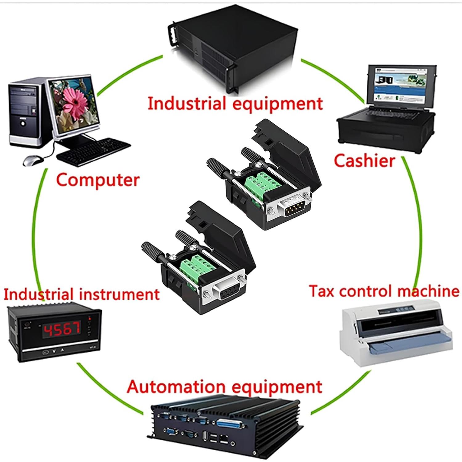 Conector DB9 Sin Soldadura 10PCS Macho y Hembra Willwewon