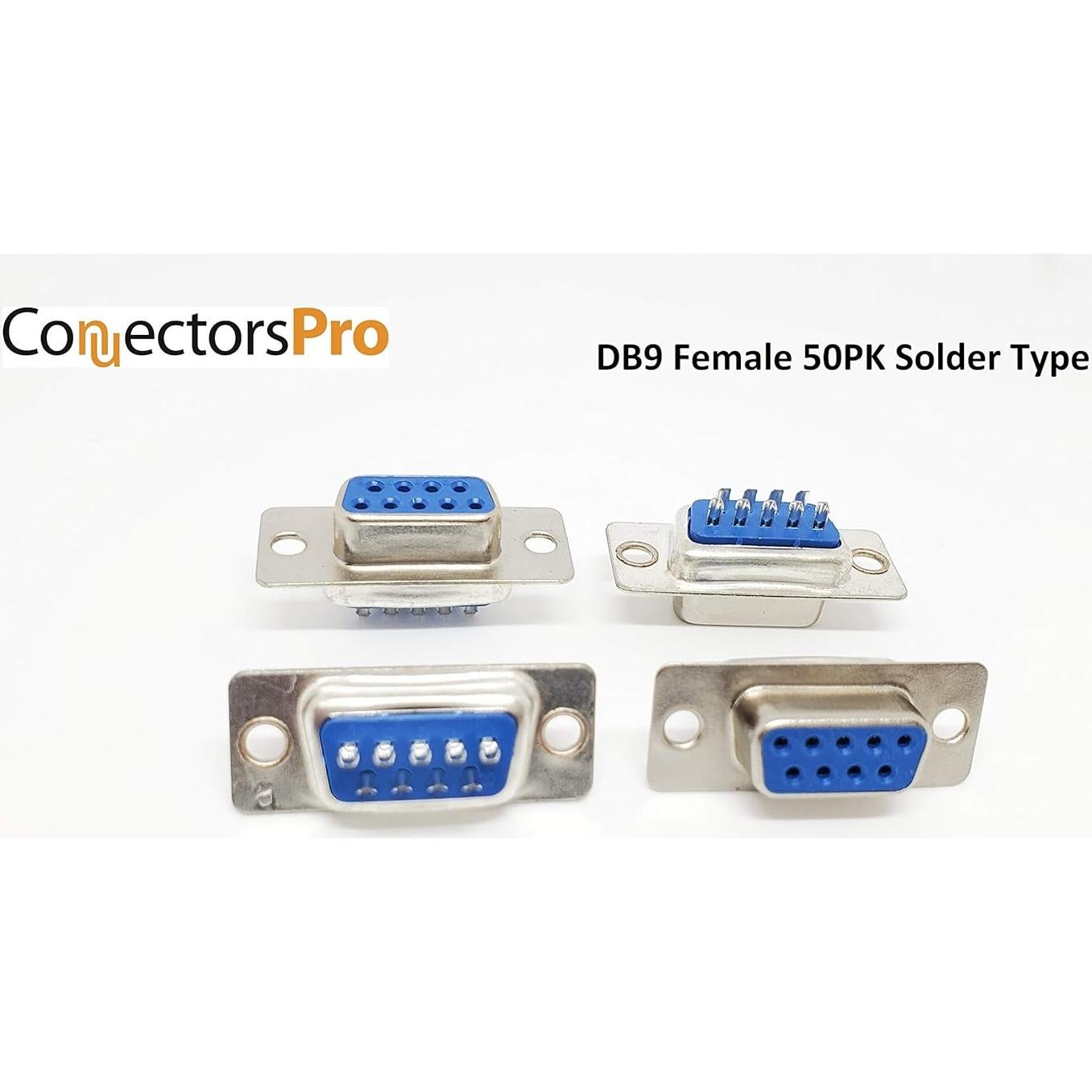 Conectores D-Sub hembra DB9 tipo soldadura - Paquete de 50