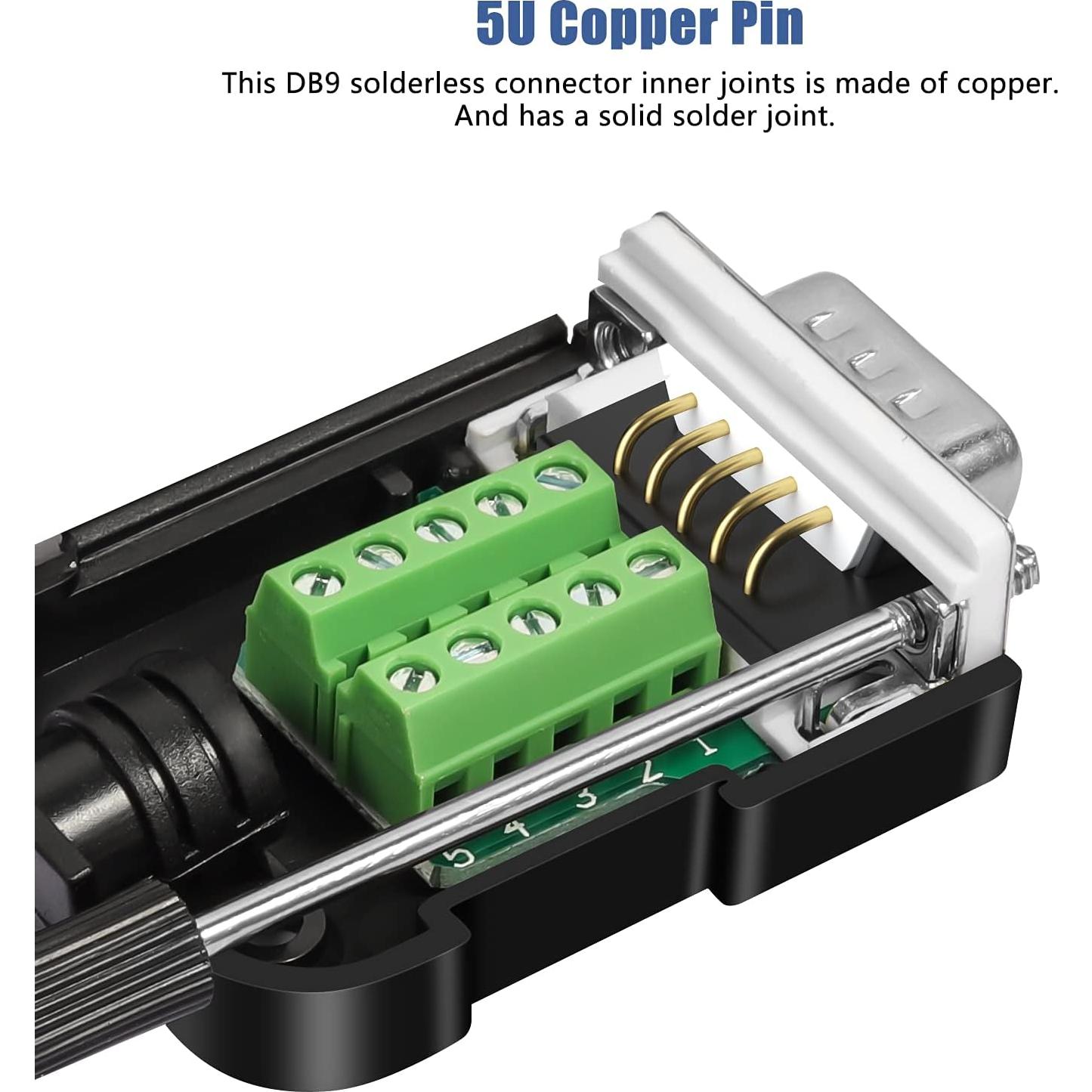 Conector DB9 sin soldadura Dbilida 2 Machos 2 Hembras 16mm