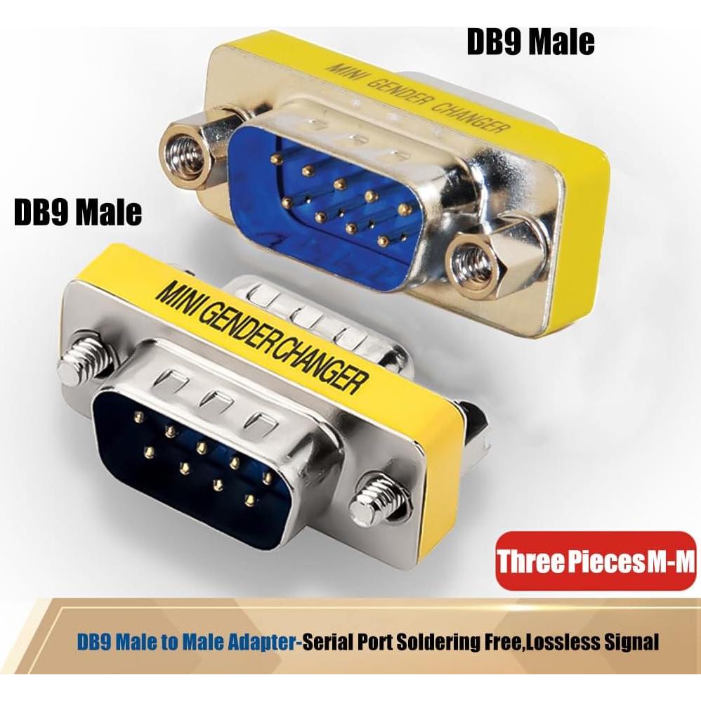 Paquete de 6 Adaptadores DB9 Macho-Macho y Hembra-Hembra