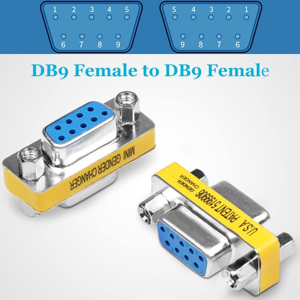 Paquete de 6 adaptadores RS232 DB9 hembra a hembra Warmstor