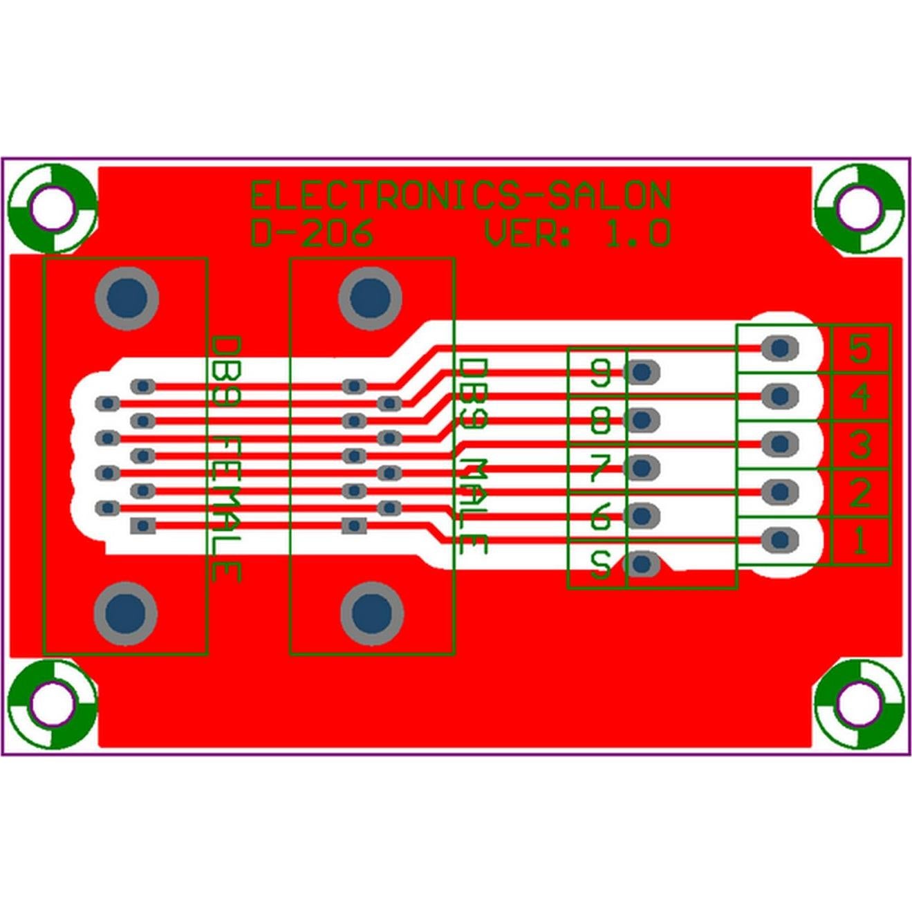 Placa de ruptura D-SUB DB9 macho/hembra Electronics-Salon