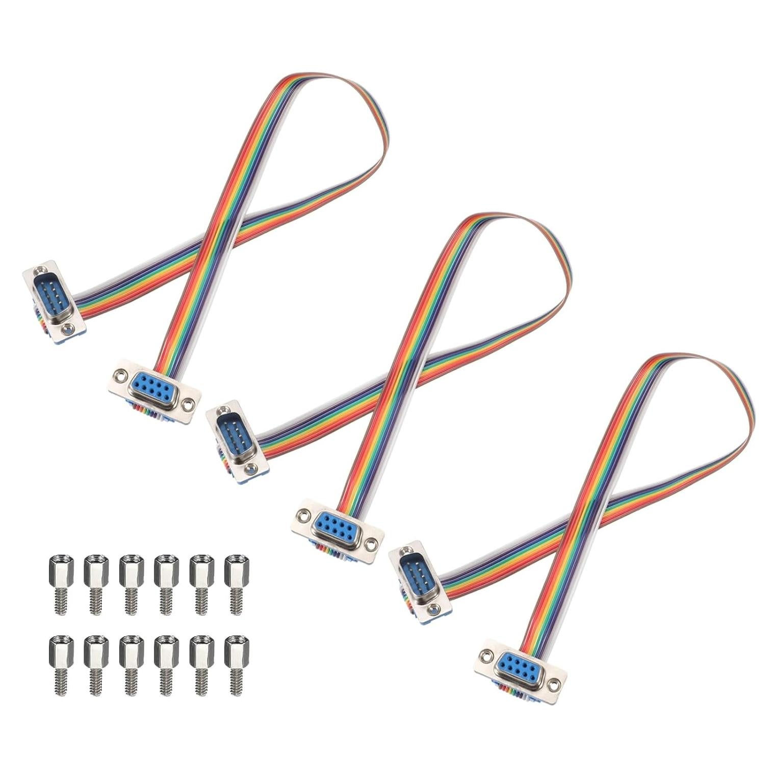 Cable de Cinta IDC 3 Pcs MECCANIXITY DB9 Macho a Hembra 30 cm