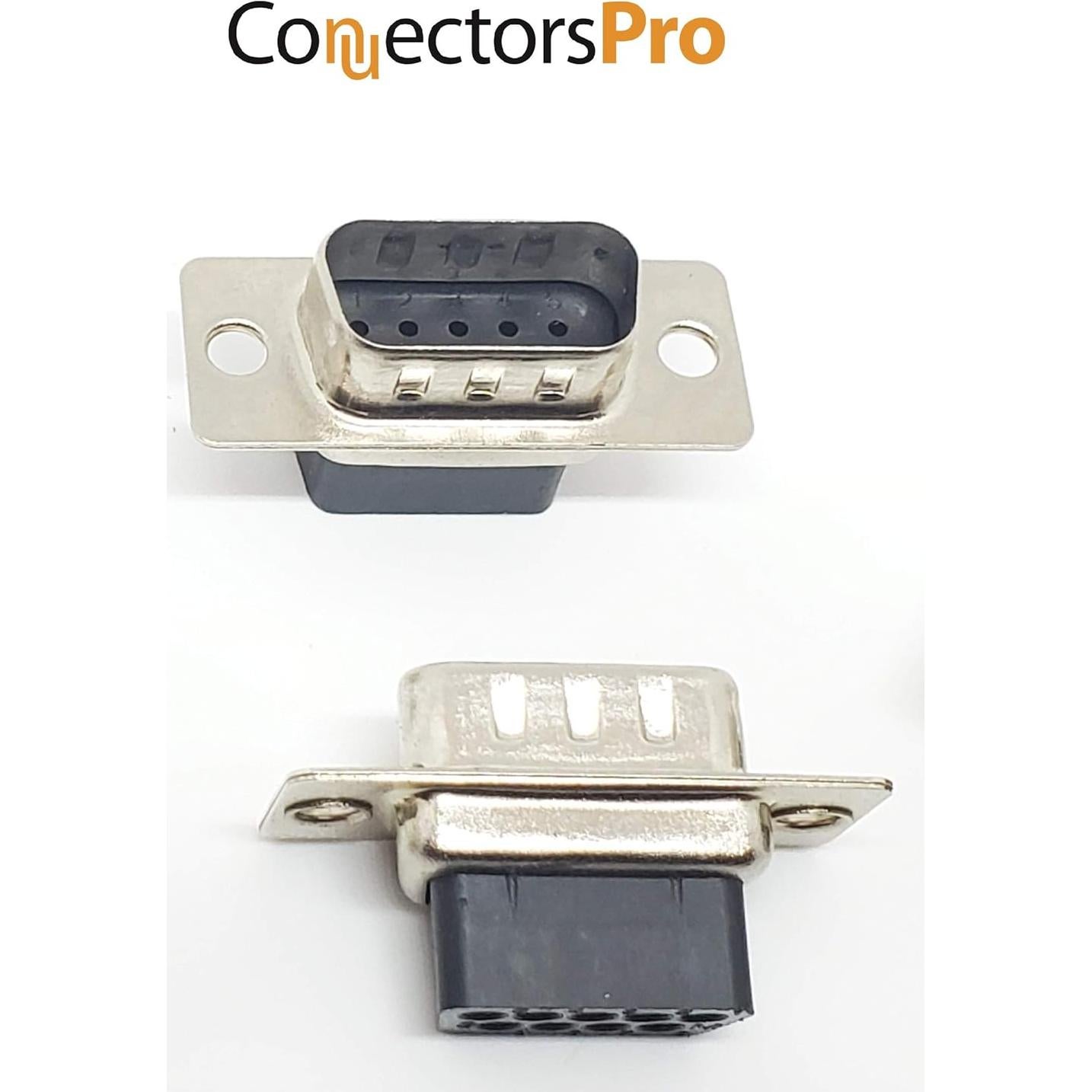 Kit 5 Conectores DB9 Macho Crimp + Capuchones y Pines