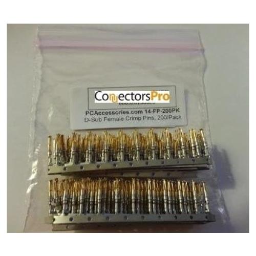 Pines Crimp Hembras D-Sub 2mm Baño Oro 200 Unidades PC Accesorios