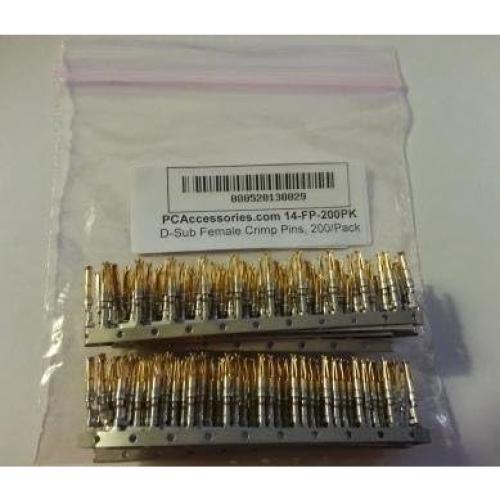 Pines Crimp Hembras D-Sub 2mm Baño Oro 200 Unidades PC Accesorios