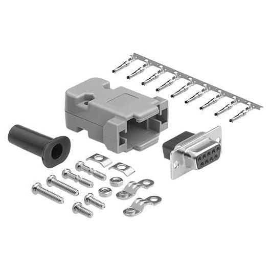 Conector D-Sub Crimp Femenino DB9 Kit DIY - CompuCablePlus