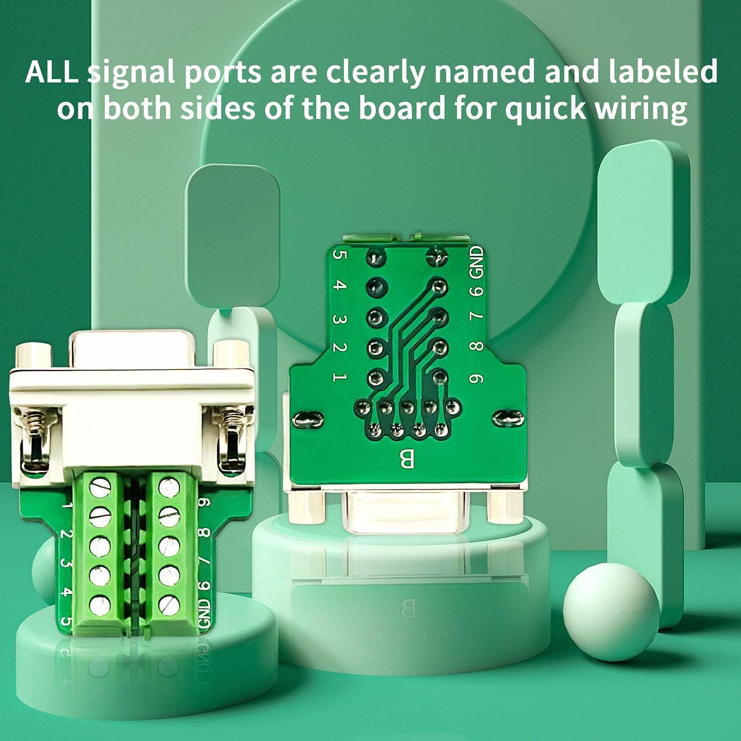 4 Pack Conector DB9 Femenino Sin Soldadura RS232 D-SUB