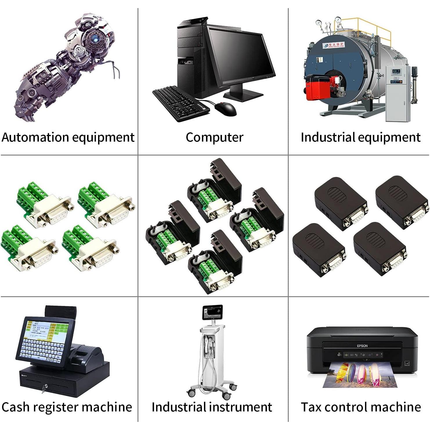 4 Pack Conector DB9 Femenino Sin Soldadura RS232 D-SUB