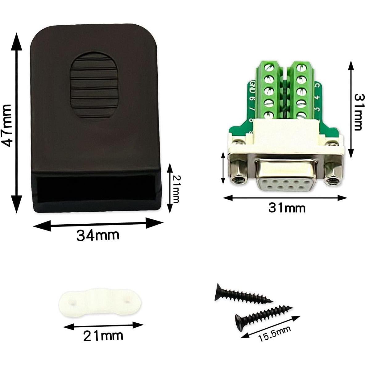 4 Pack Conector DB9 Femenino Sin Soldadura RS232 D-SUB