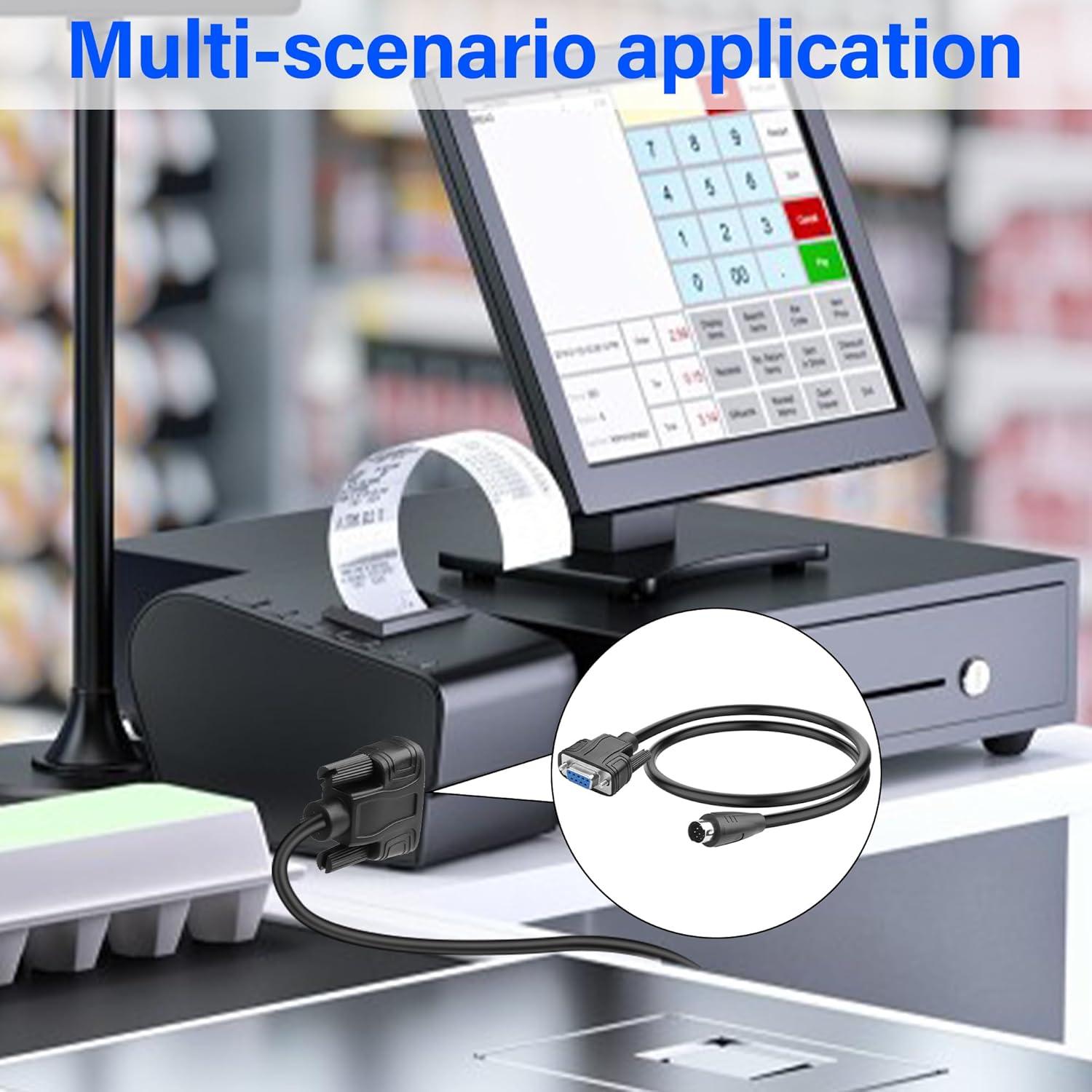 Cable Serial RS232 DB9 a Mini DIN 8 Pines 1M para Impresora