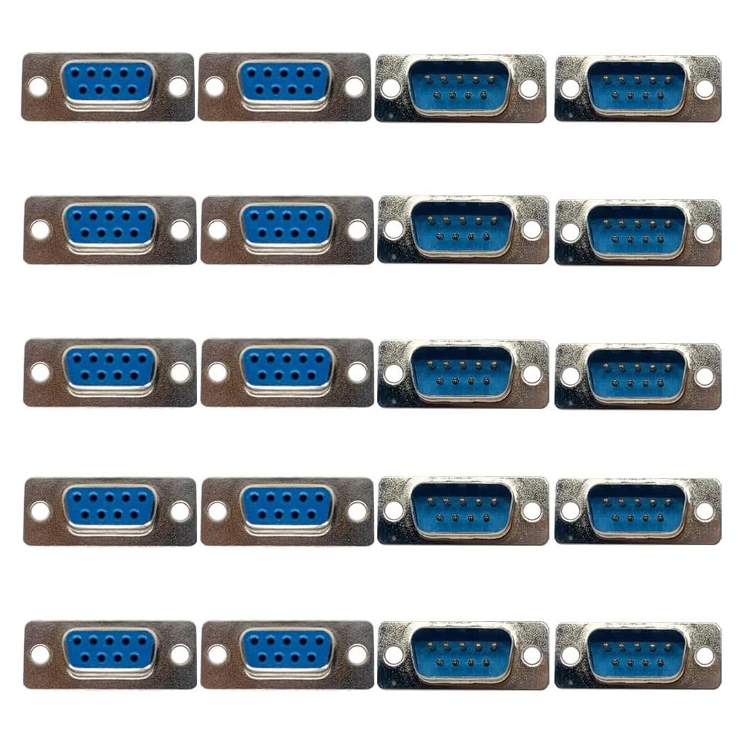 20 Conectores DB9 Macho y Hembra Tipo Soldadura Jienk