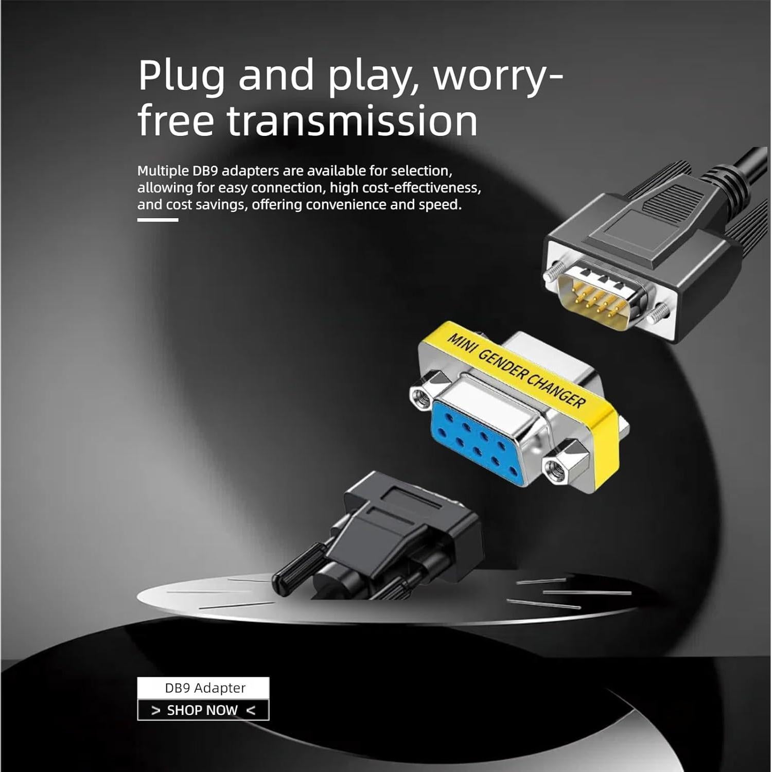 Adaptador DB9 RS232 LNHCAW M-F 2.54cm para transferencia de datos