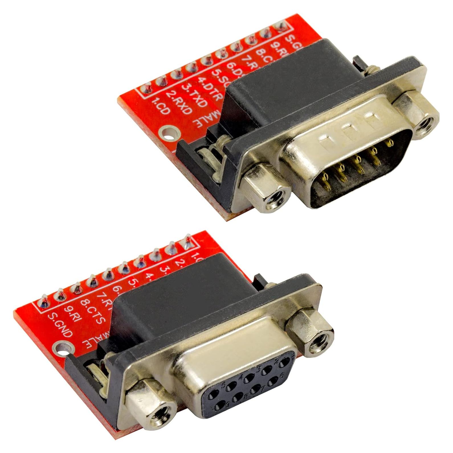 Adaptador DB9 Macho y Hembra a 10 Pines RS232 2.54mm