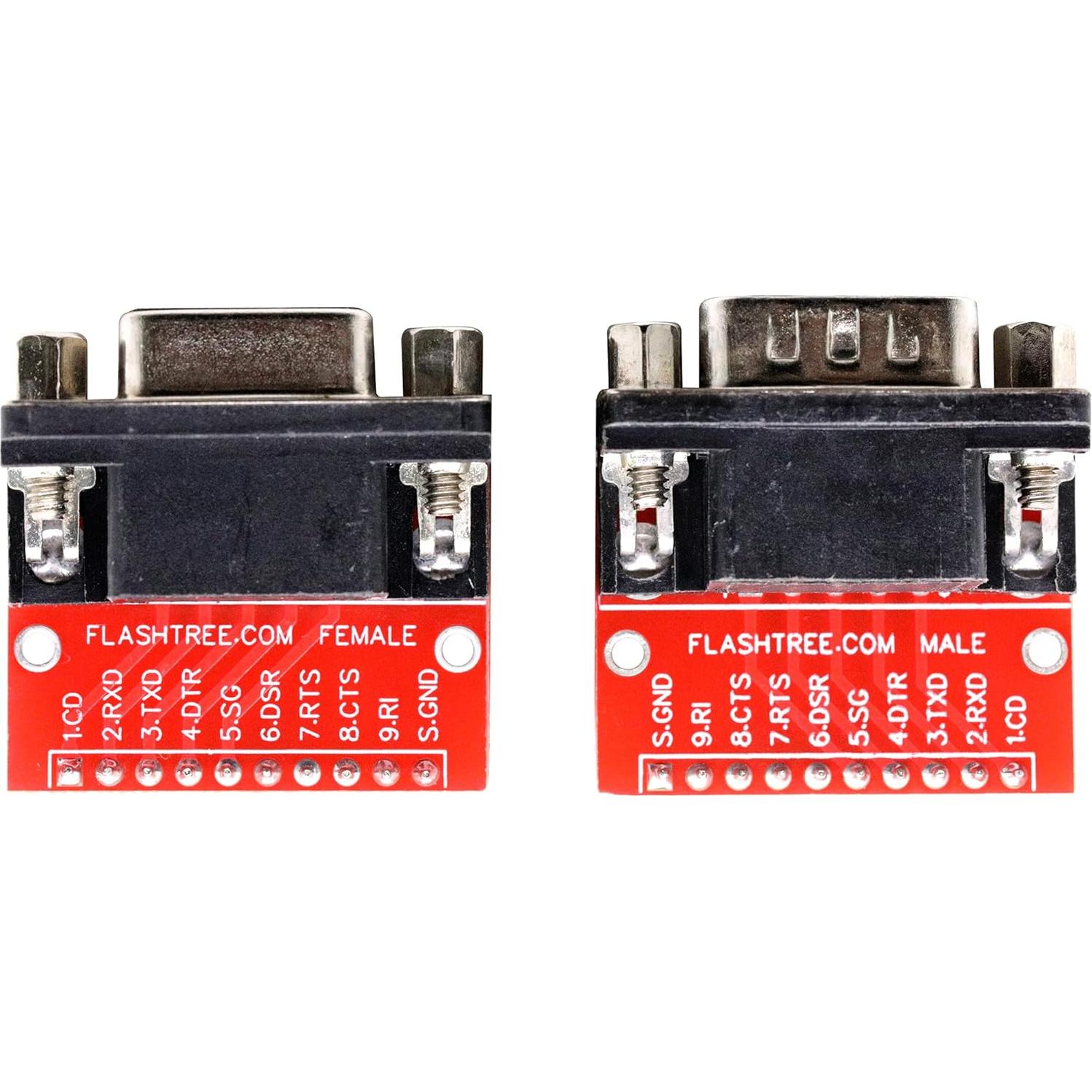 Adaptador DB9 Macho y Hembra a 10 Pines RS232 2.54mm