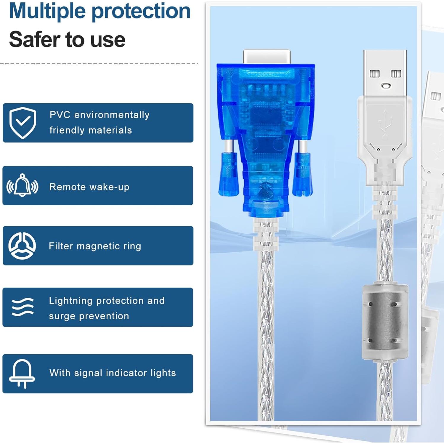Cable USB a RS232 Femenino 3 Metros Buacoz Adaptador