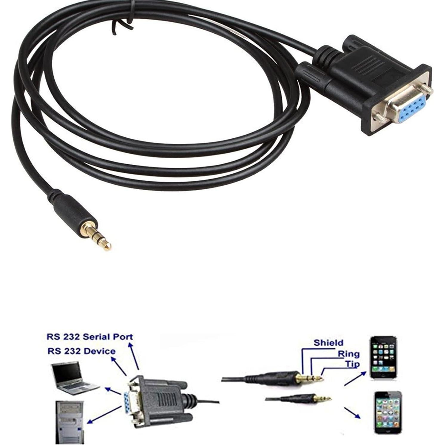 Cable Serial DB9 Hembra a 3.5mm Relper Lineso 1.83m