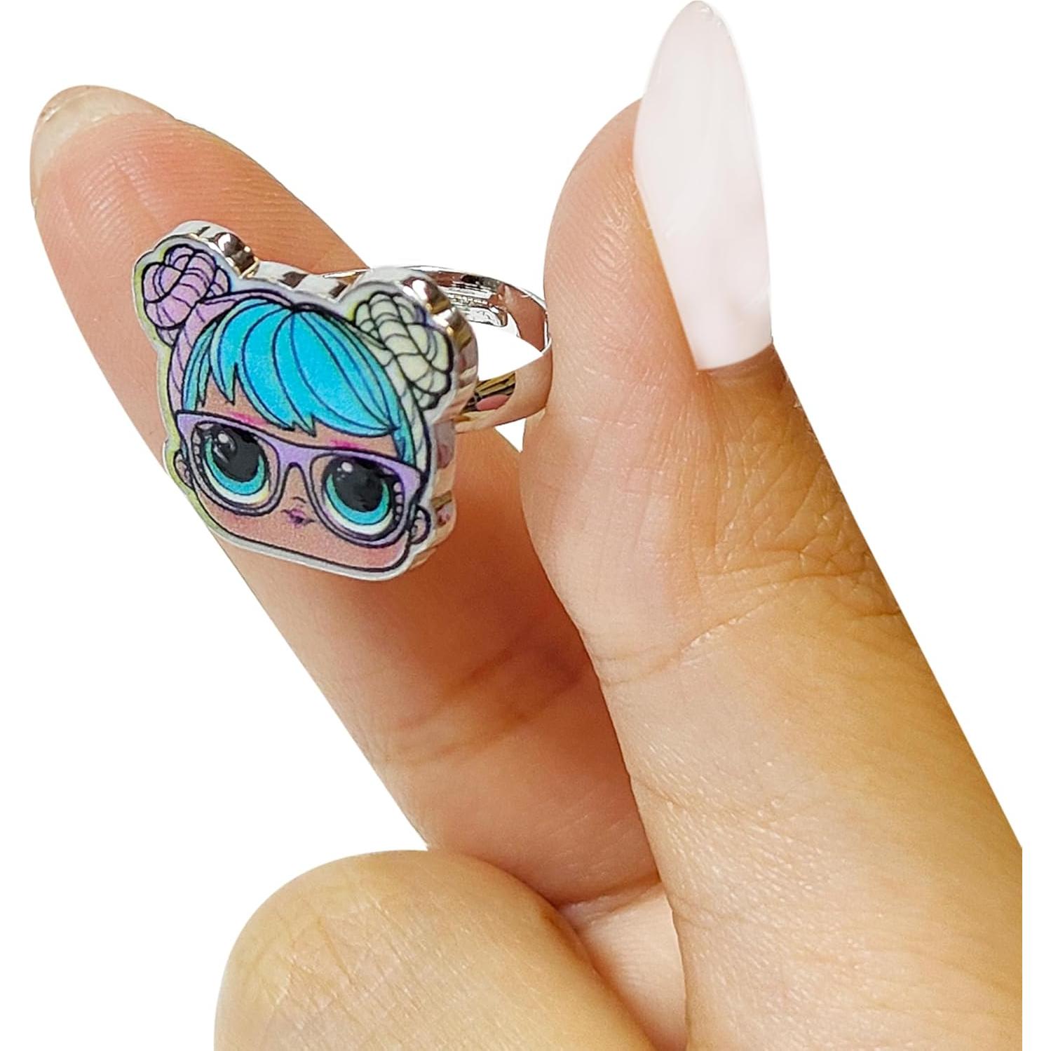 Conjunto de 4 Anillos Ajustables LUV HER para Niñas