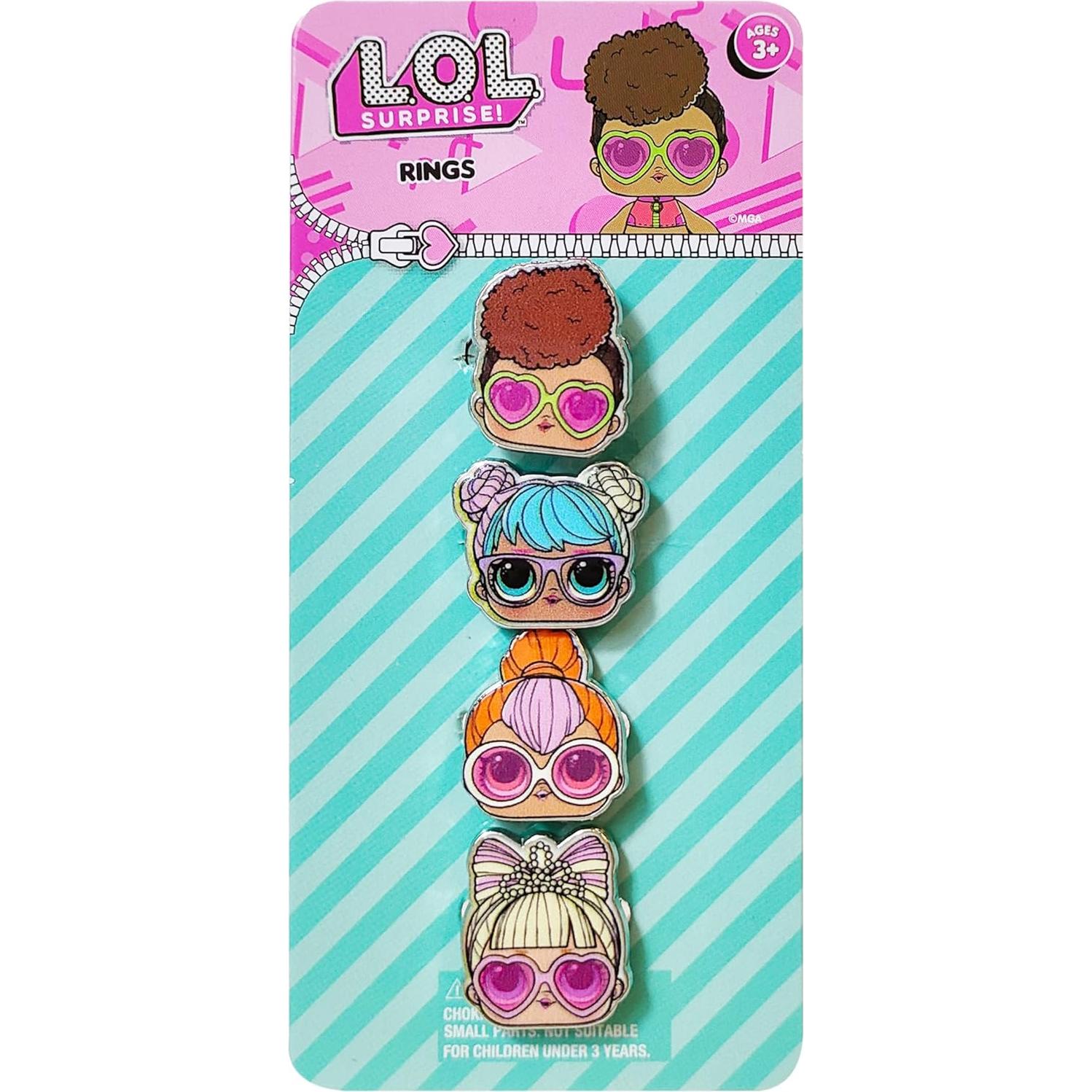 Conjunto de 4 Anillos Ajustables LUV HER para Niñas