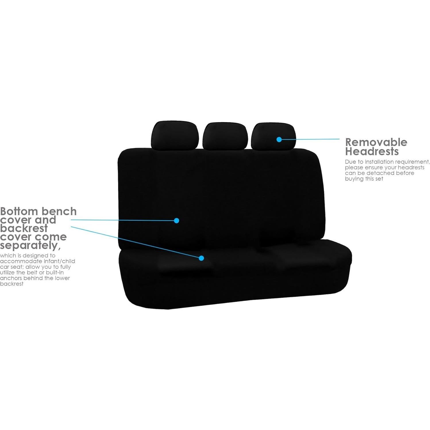 Funda de Asiento de Coche TLH Negra Universal 8 Asientos