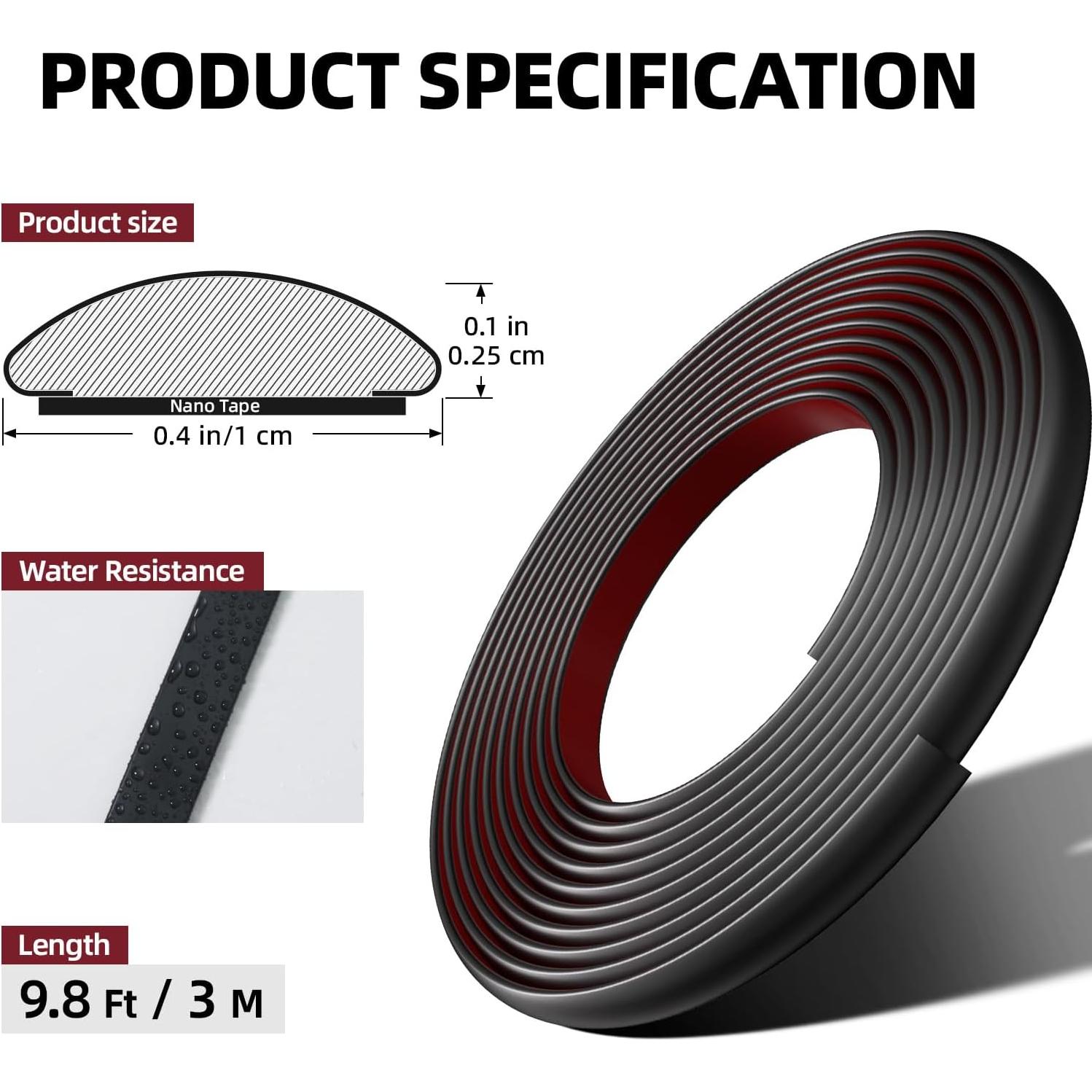 Moldura Autoadhesiva JSIWOTH 2.99 m Negra Mate para Pared