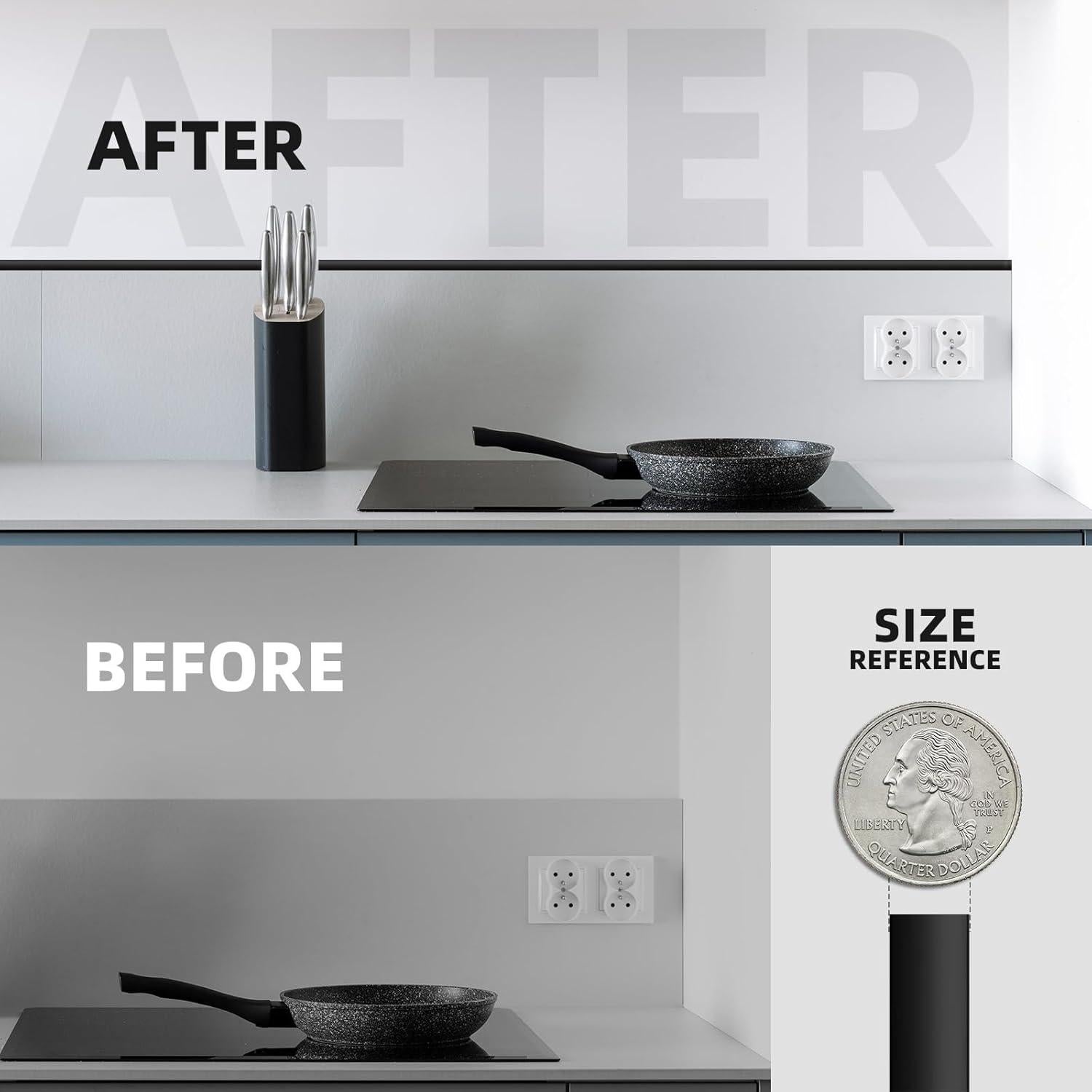 Moldura Autoadhesiva JSIWOTH 2.99 m Negra Mate para Pared