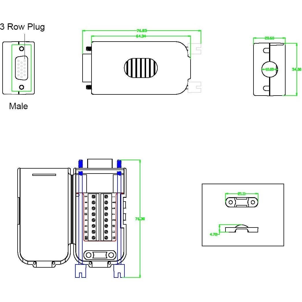 Conector D-SUB DB15 macho 15 pines Twinkle Bay con caja