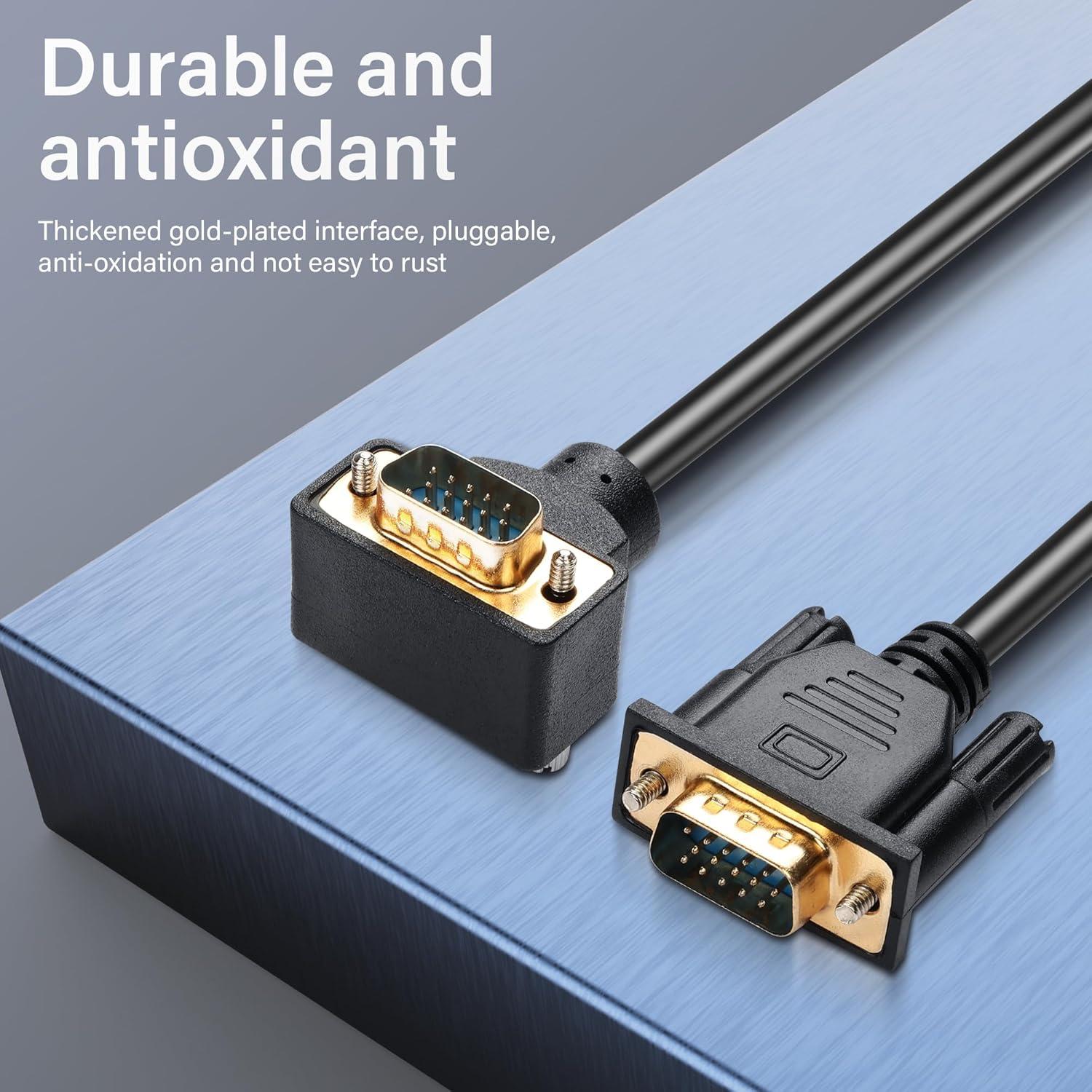 Cable VGA Macho a Macho 90 Grados PNGKNYOCN 1.5m 1080P