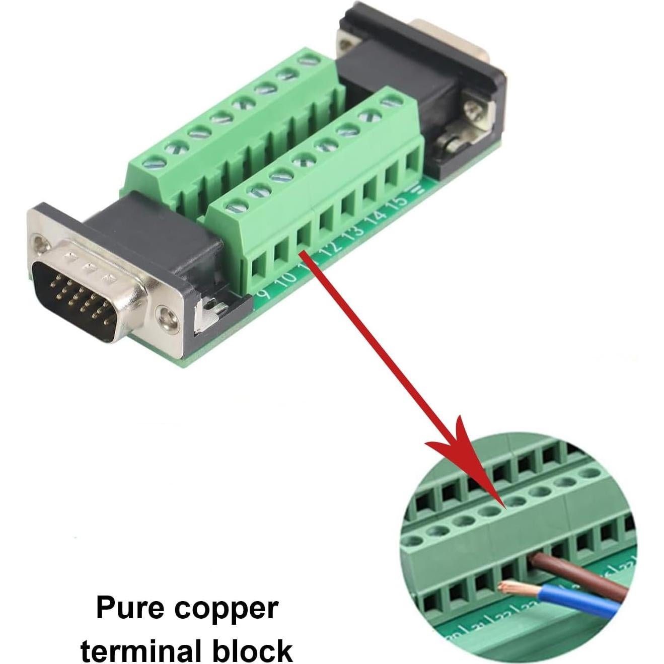 Conector VGA Macho a Hembra Willwewon 15 Pines Sin Soldadura