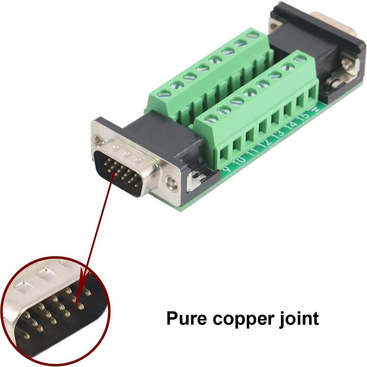 Conector VGA Macho a Hembra Willwewon 15 Pines Sin Soldadura