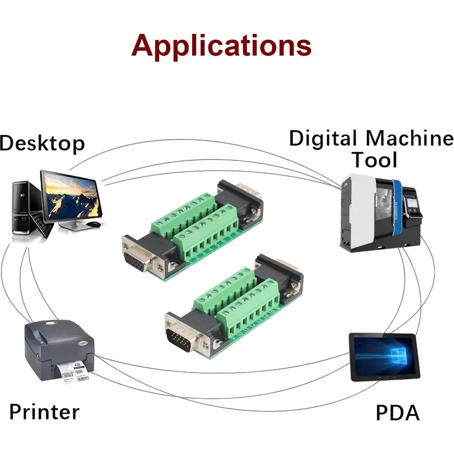 Conector VGA Macho a Hembra Willwewon 15 Pines Sin Soldadura