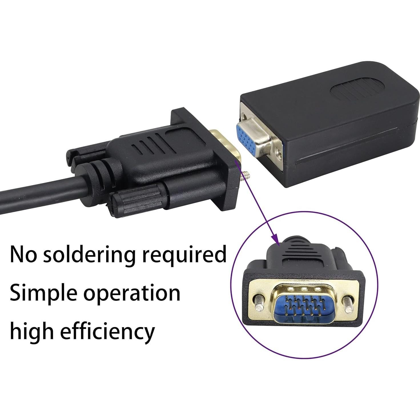 Adaptador VGA hembra DB15 a terminal de tornillo 2 paquetes