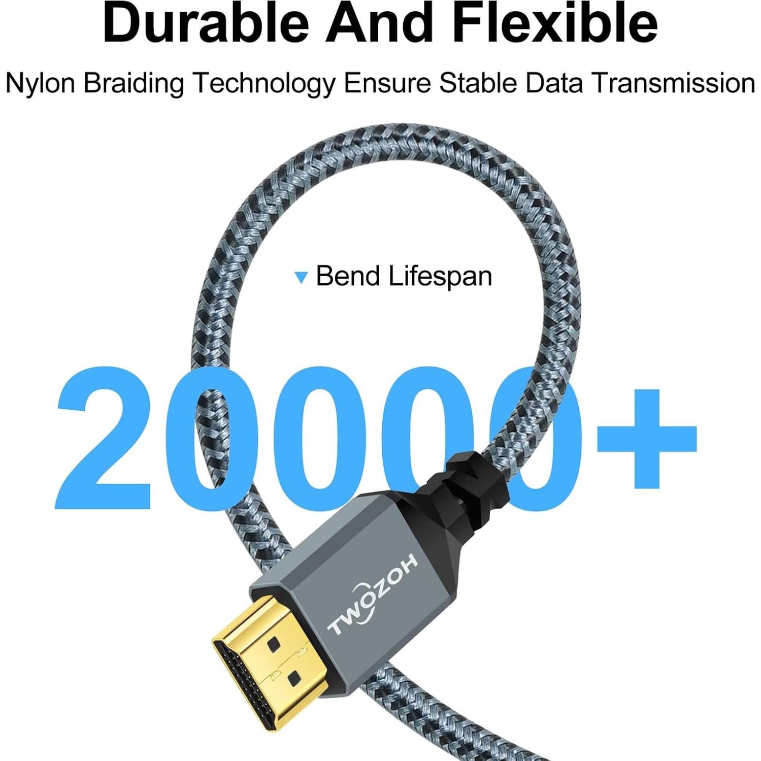 Cable HDMI a VGA Twozoh 2M - 1080P 60Hz, Aluminio y Nylon