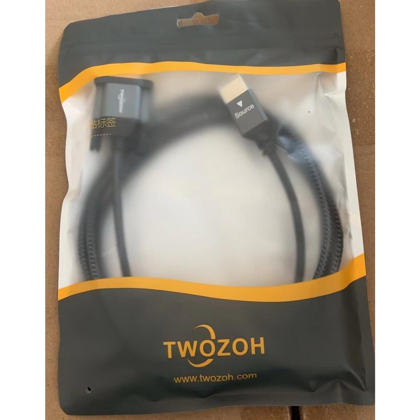 Cable HDMI a VGA Twozoh 2M - 1080P 60Hz, Aluminio y Nylon