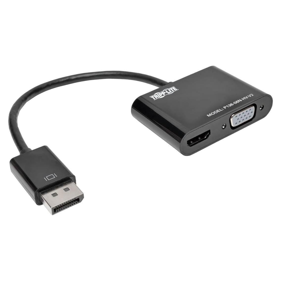 Adaptador Convertidor Todo-en-Uno Tripp Lite DP 1.2 a VGA/HDMI 4K