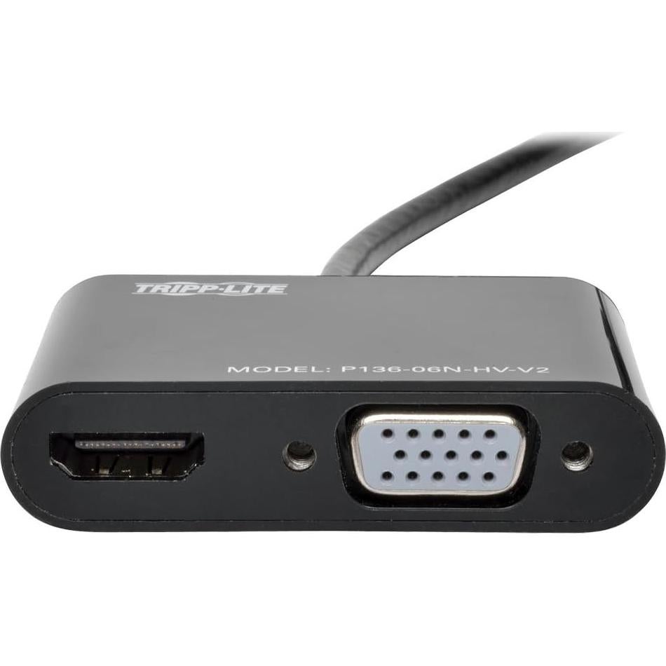 Adaptador Convertidor Todo-en-Uno Tripp Lite DP 1.2 a VGA/HDMI 4K