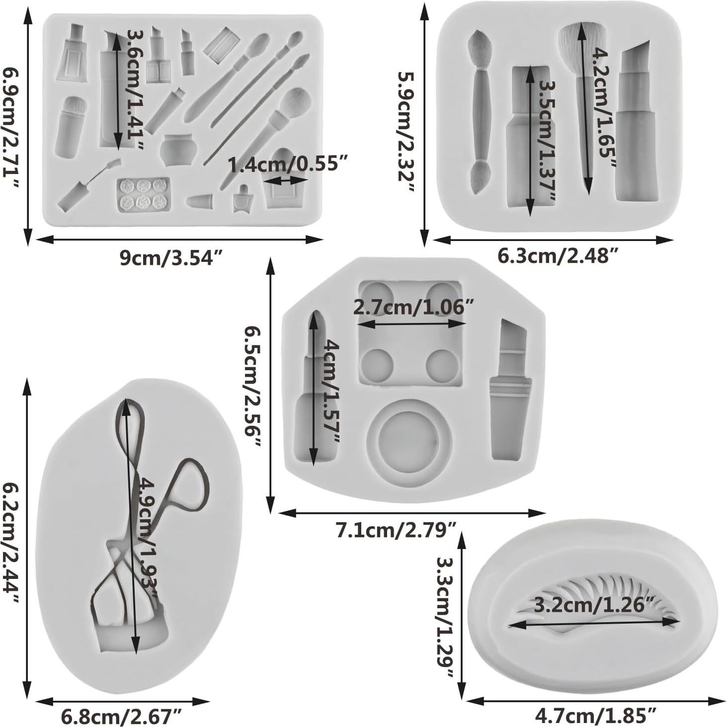 Set de 5 Moldes de Silicona Sijiangmold para Decoración de Pasteles