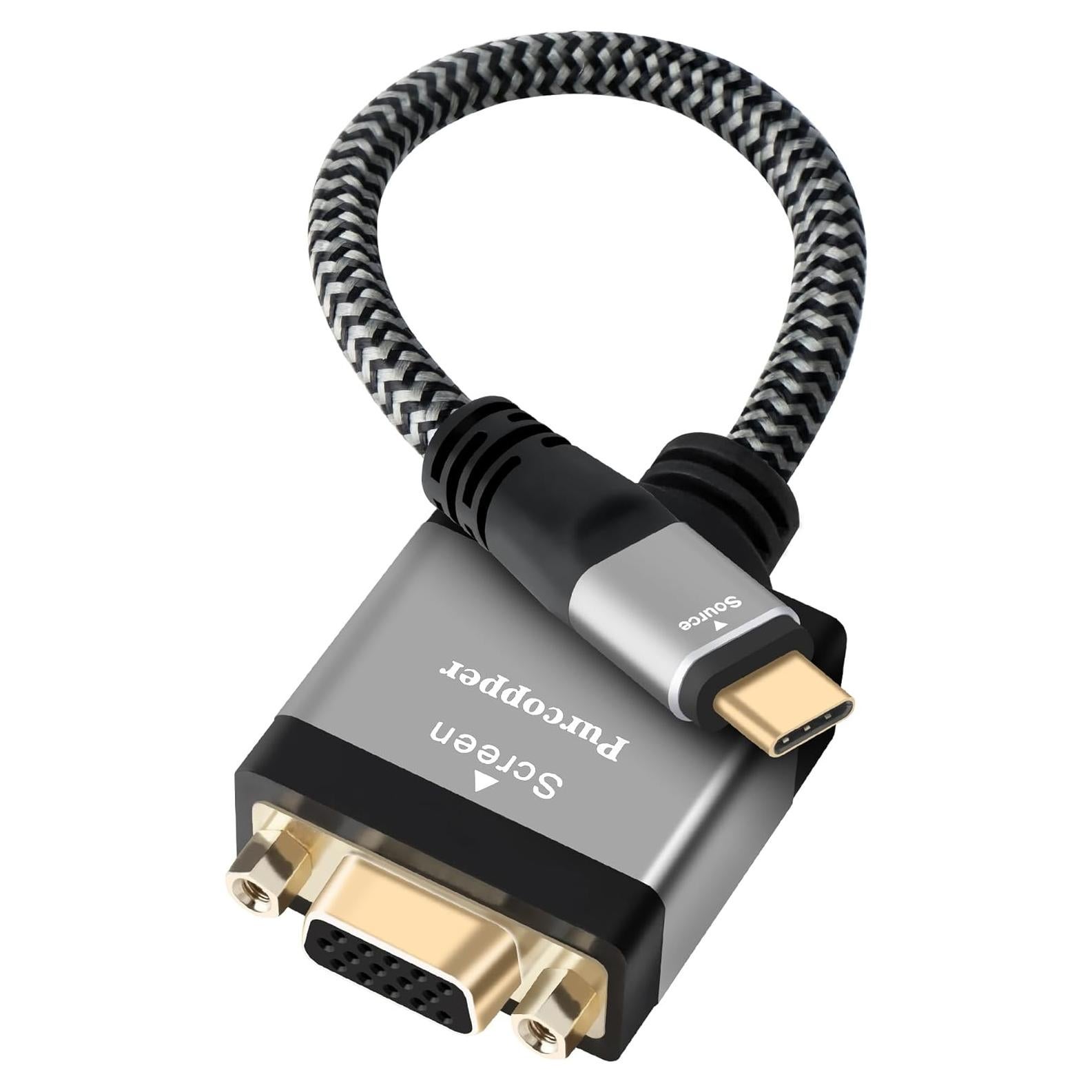 Adaptador USB C a VGA Purcopper 0.6m 1080P Compatible