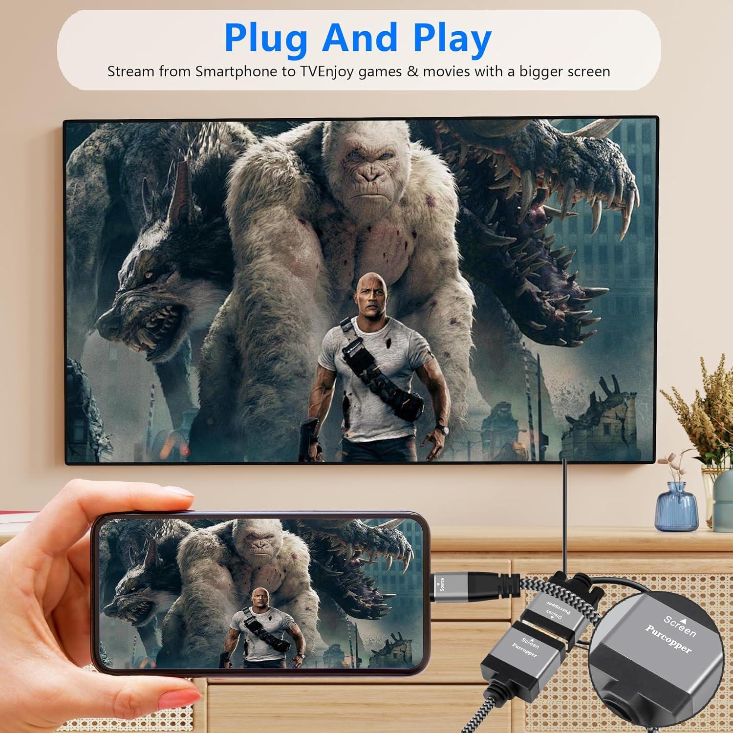 Adaptador USB C a VGA Purcopper 0.6m 1080P Compatible