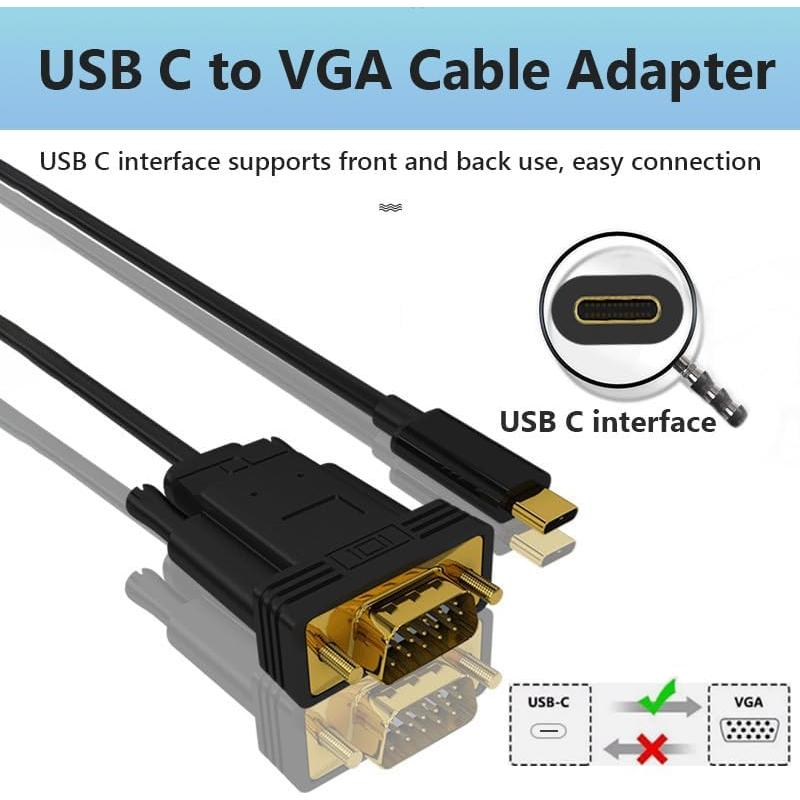 Cable USB C a VGA 1.83m Znoogrn Adaptador 1080P Compatible