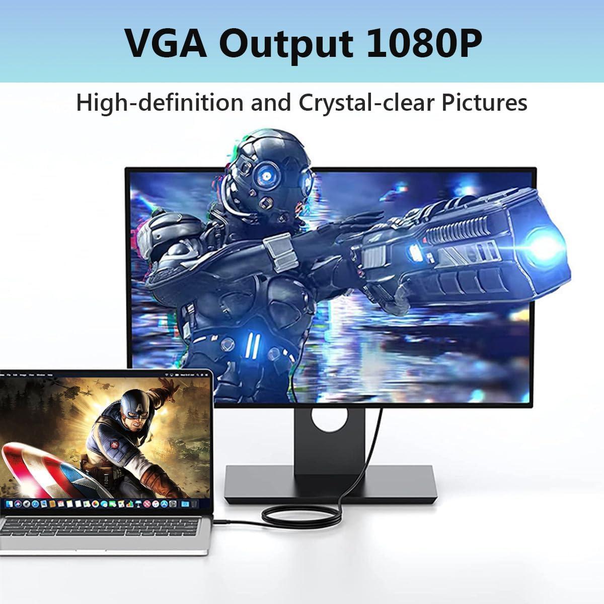 Cable USB C a VGA 1.83m Znoogrn Adaptador 1080P Compatible