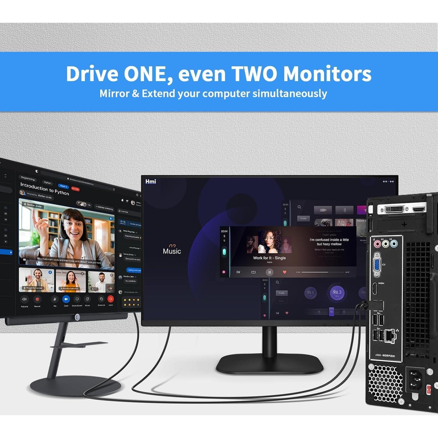 Adaptador DisplayPort a VGA Seefeful 1.83m Full HD 1080P