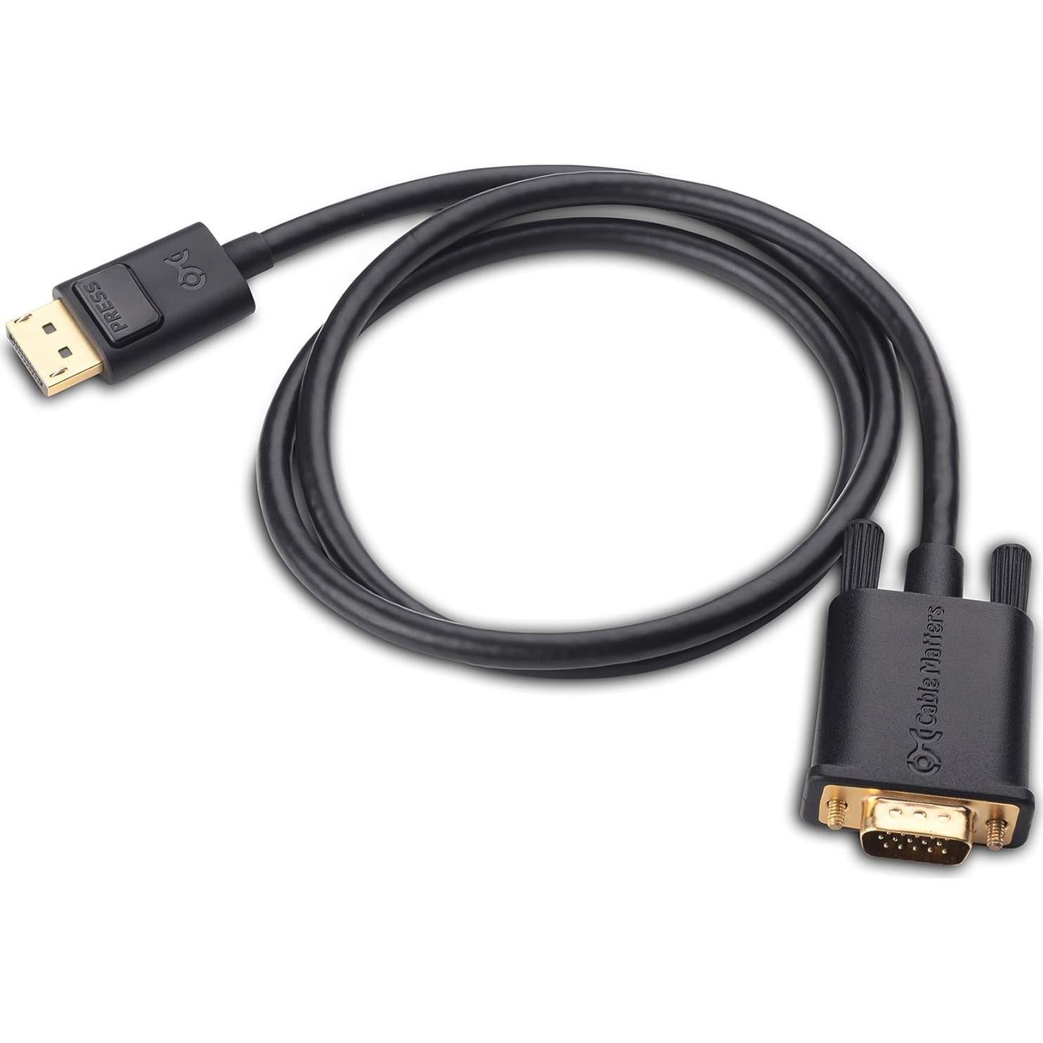 Cable DisplayPort a VGA 0.91m Cable Matters Conectores Oro