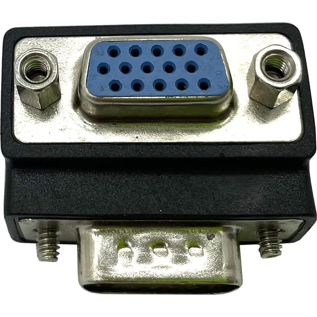 Adaptador VGA 15 Pines Macho a Hembra 90 Grados Dafensoy - Paquete de 2